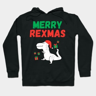 Merry Rexmas Santa Trex Dino Toddler Boys Christmas Hoodie